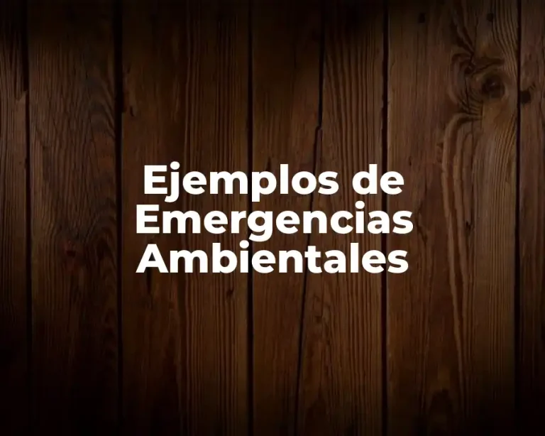 Ejemplos de Emergencias Ambientales