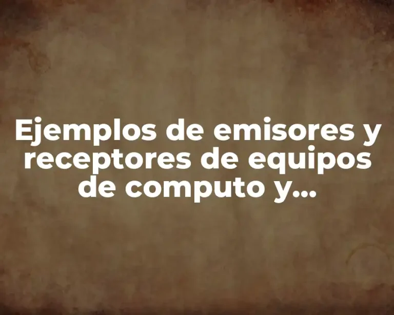 Ejemplos de emisores y receptores de equipos de computo y Significado