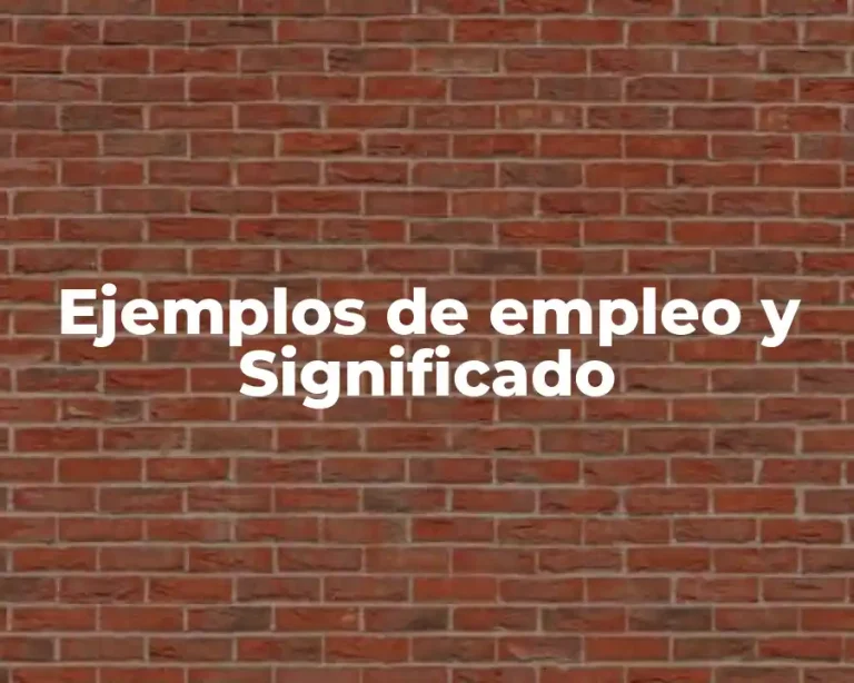 Ejemplos de empleo y Significado