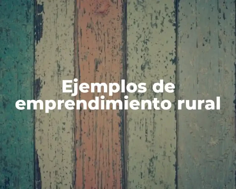 Ejemplos de emprendimiento rural