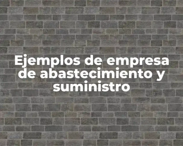 Ejemplos de empresa de abastecimiento y suministro