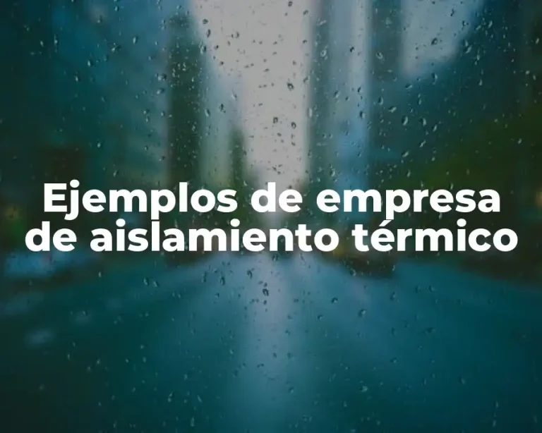 Ejemplos de empresa de aislamiento térmico