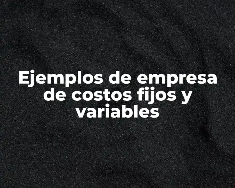 Ejemplos de empresa de costos fijos y variables