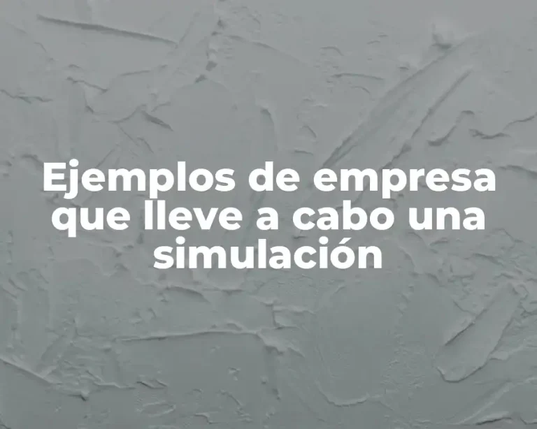 Ejemplos de empresa que lleve a cabo una simulación