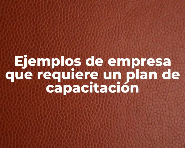 Ejemplos de empresa que requiere un plan de capacitación
