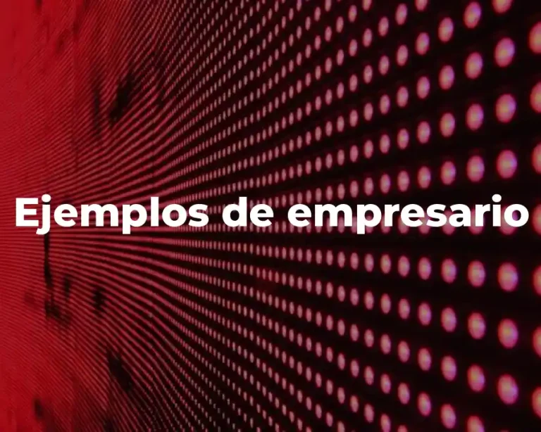 Ejemplos de empresario