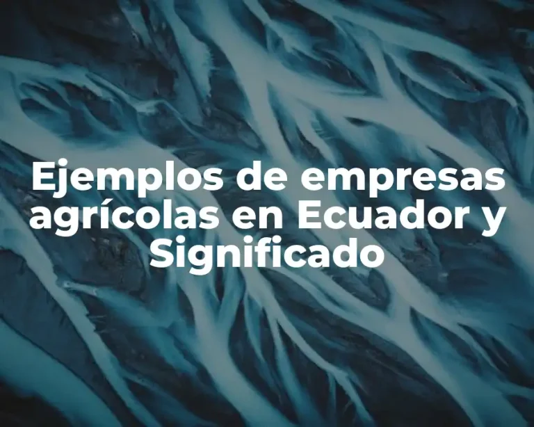 Ejemplos de empresas agrícolas en Ecuador y Significado