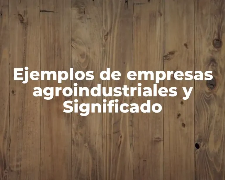 Ejemplos de empresas agroindustriales y Significado