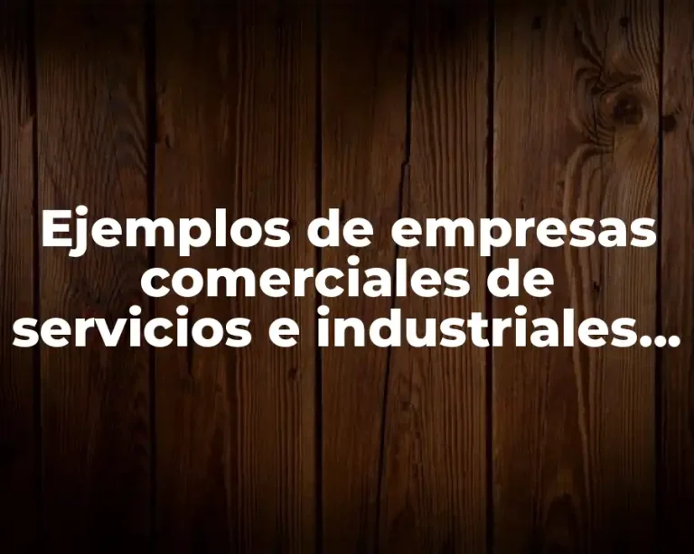 Ejemplos de empresas comerciales de servicios e industriales y Significado