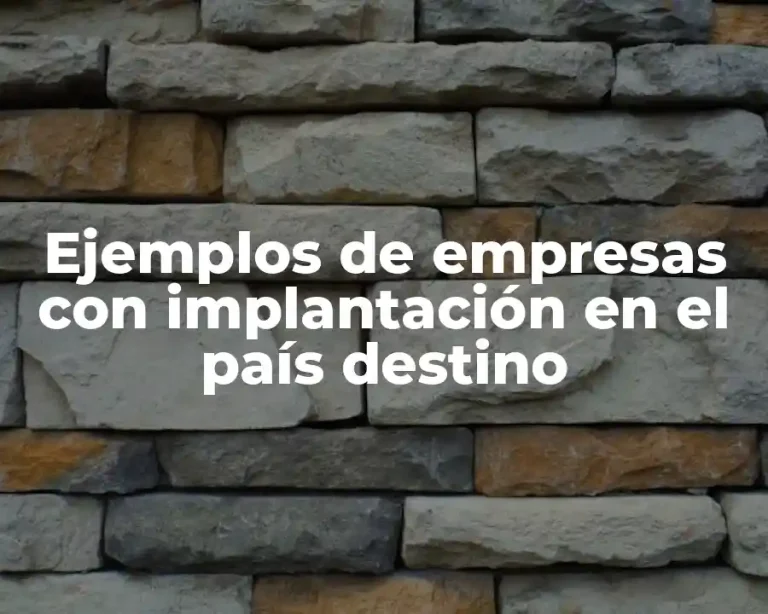 Ejemplos de empresas con implantación en el país destino