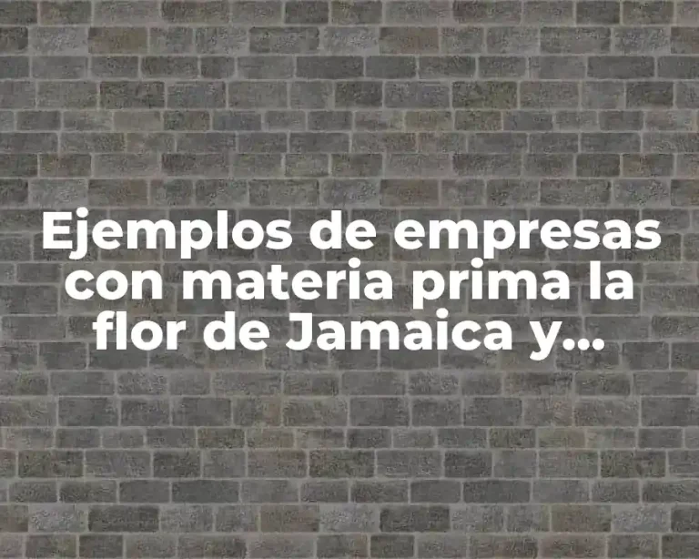 Ejemplos de empresas con materia prima la flor de Jamaica y Significado