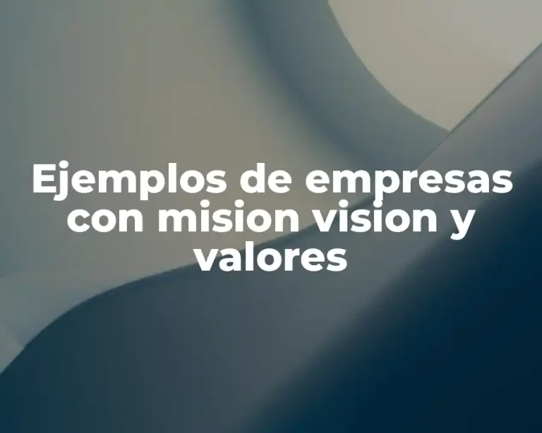 Ejemplos de empresas con mision vision y valores