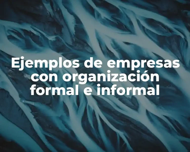 Ejemplos de empresas con organización formal e informal