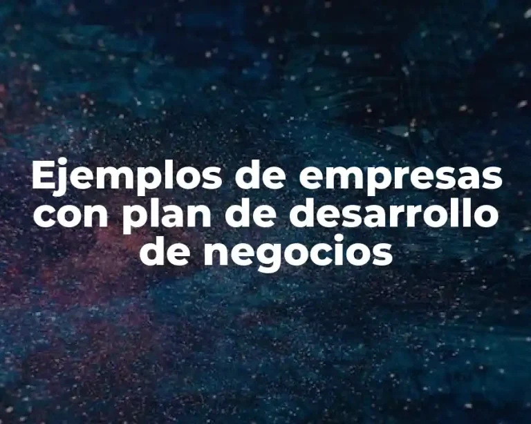 Ejemplos de empresas con plan de desarrollo de negocios