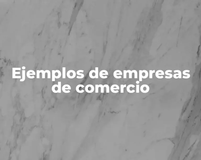 Ejemplos de empresas de comercio