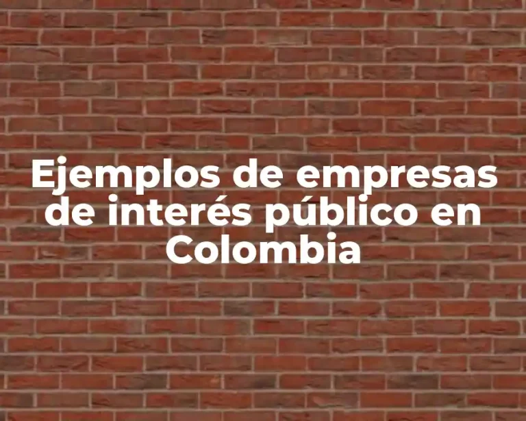 Ejemplos de empresas de interés público en Colombia