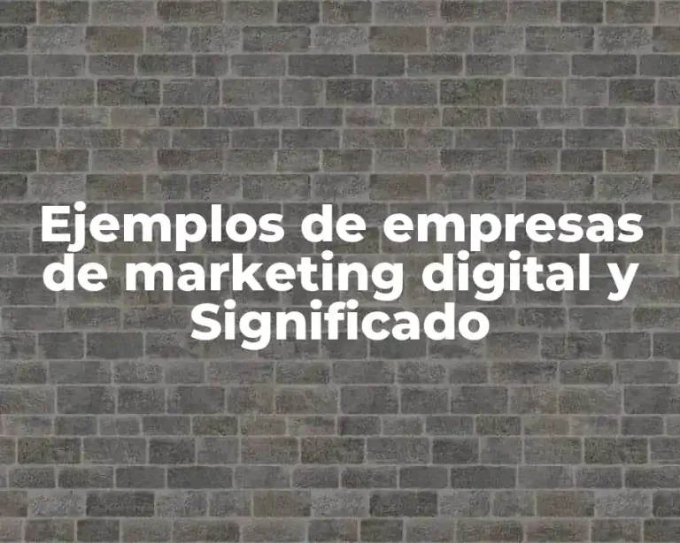 Ejemplos de empresas de marketing digital y Significado