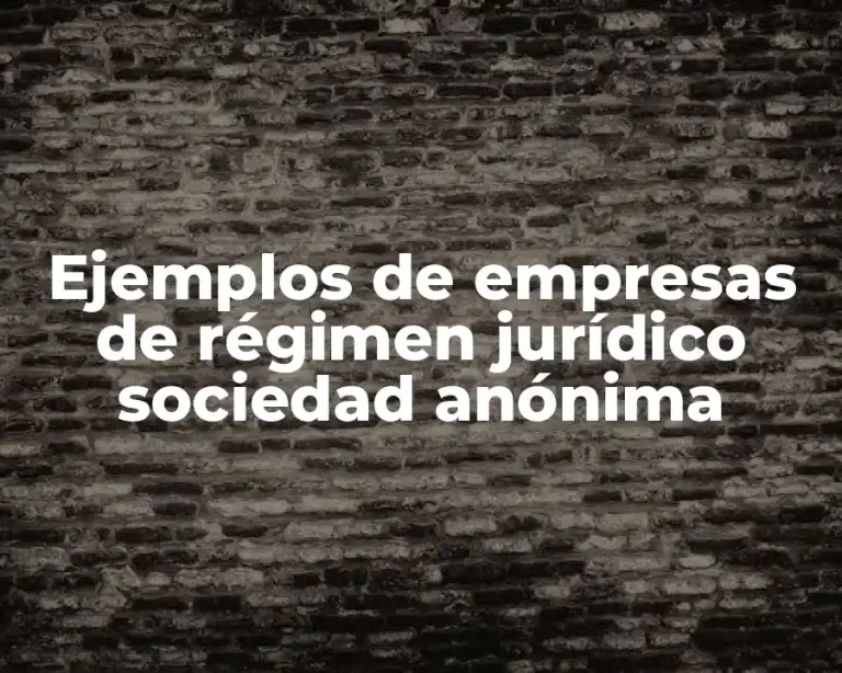 Ejemplos de empresas de régimen jurídico sociedad anónima