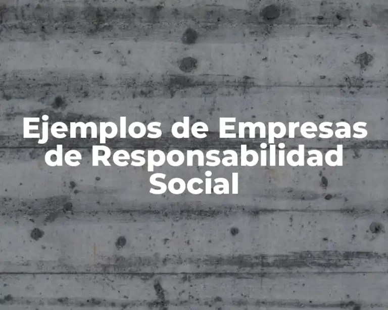 Ejemplos de Empresas de Responsabilidad Social