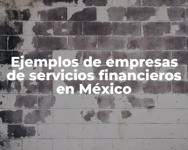 Ejemplos de empresas de servicios financieros en México