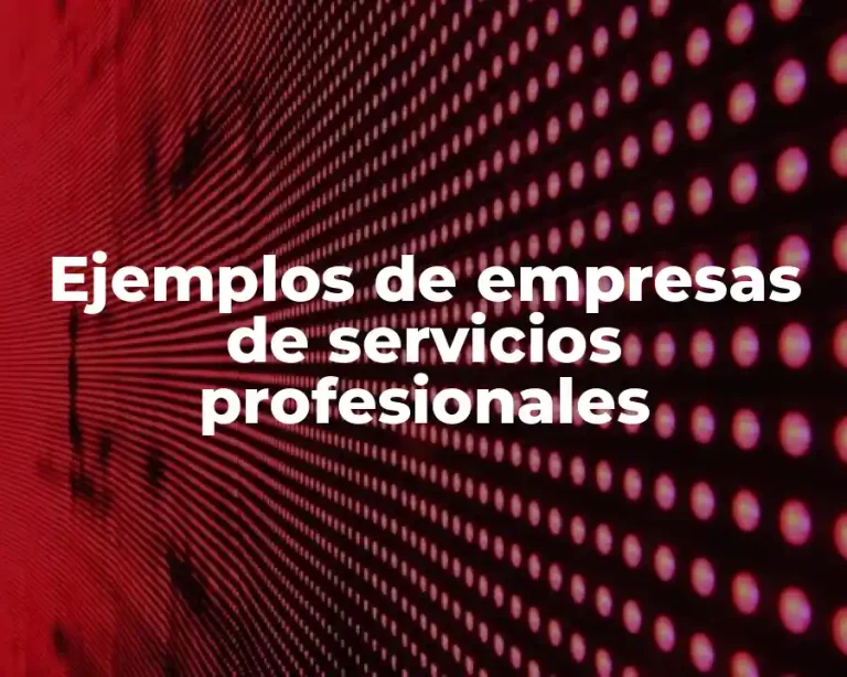 Ejemplos de empresas de servicios profesionales