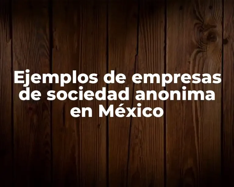 Ejemplos de empresas de sociedad anonima en México