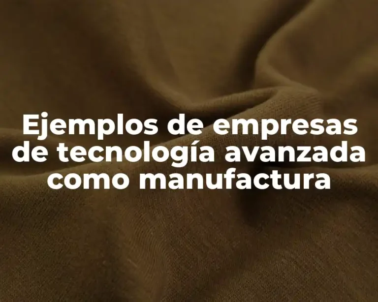 Ejemplos de empresas de tecnología avanzada como manufactura