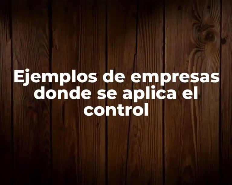 Ejemplos de empresas donde se aplica el control