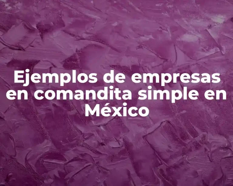 Ejemplos de empresas en comandita simple en México