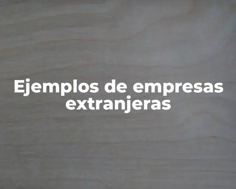 Ejemplos de empresas extranjeras