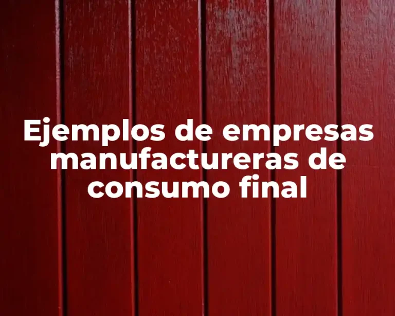Ejemplos de empresas manufactureras de consumo final
