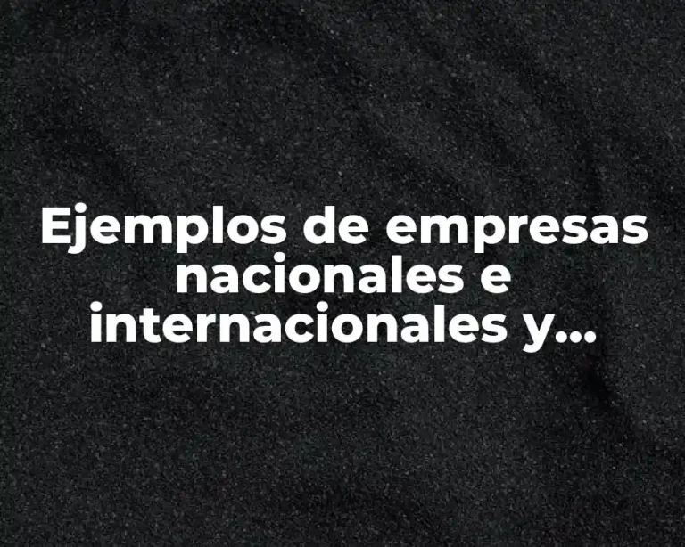 Ejemplos de empresas nacionales e internacionales y Significado