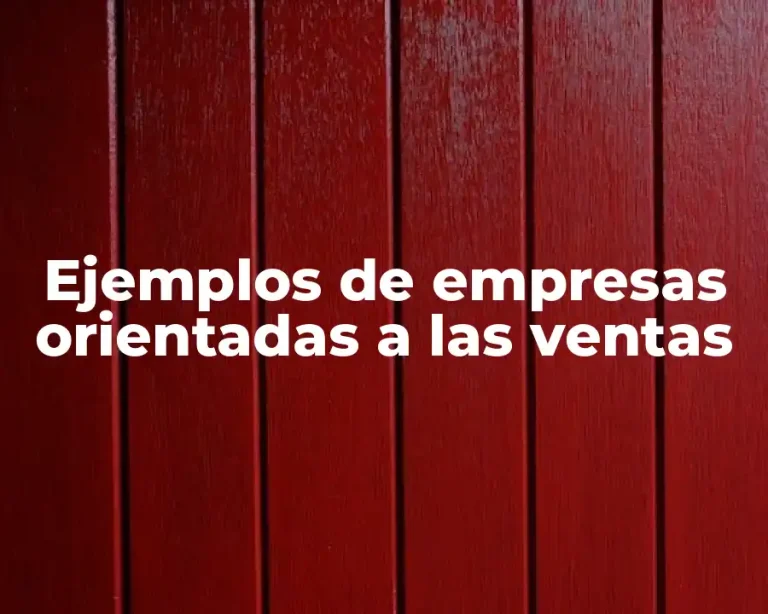 Ejemplos de empresas orientadas a las ventas