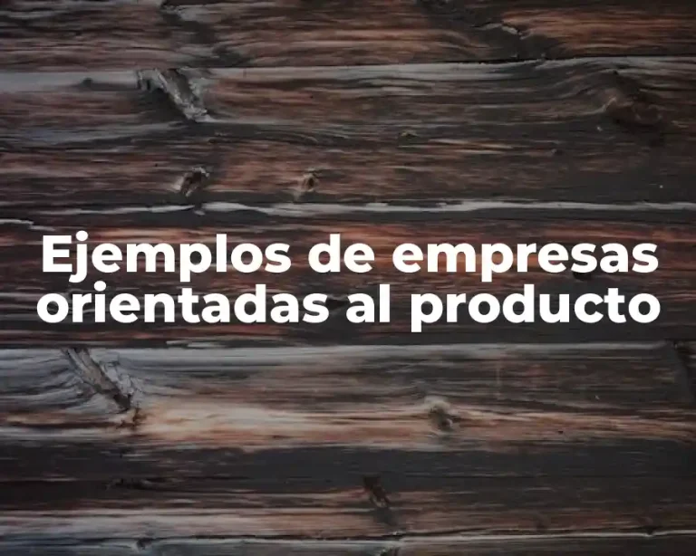 Ejemplos de empresas orientadas al producto