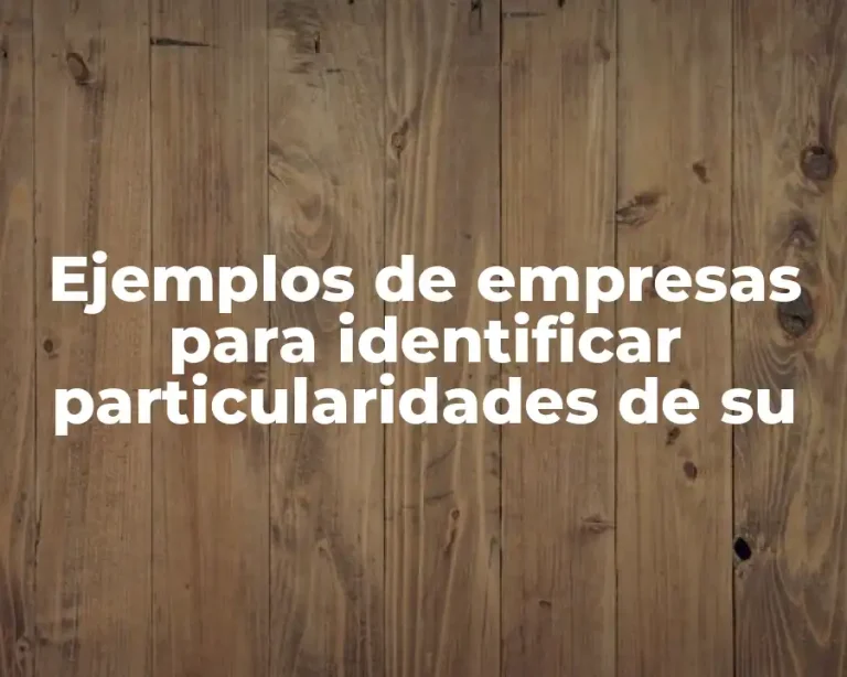Ejemplos de empresas para identificar particularidades de su