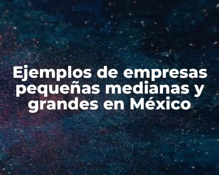 Ejemplos de empresas pequeñas medianas y grandes en México
