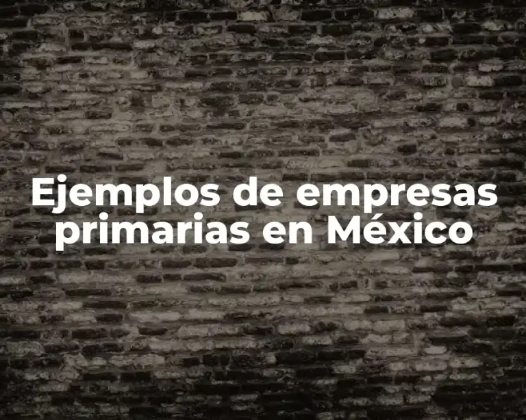 Ejemplos de empresas primarias en México
