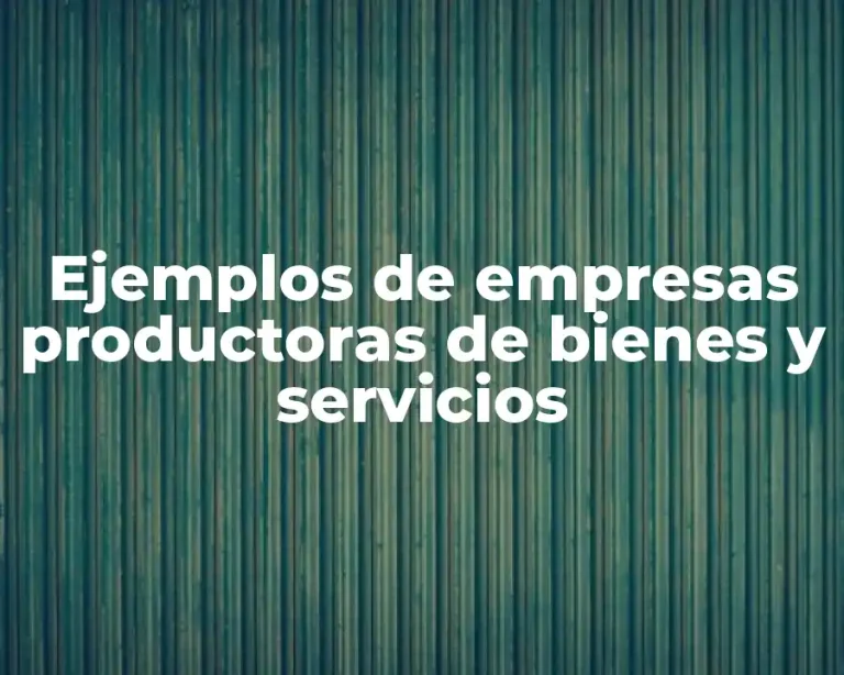 Ejemplos de empresas productoras de bienes y servicios