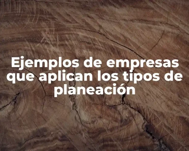 Ejemplos de empresas que aplican los tipos de planeación