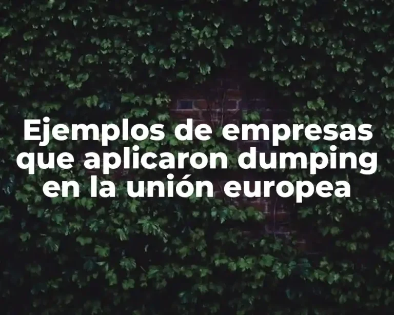 Ejemplos de empresas que aplicaron dumping en la unión europea