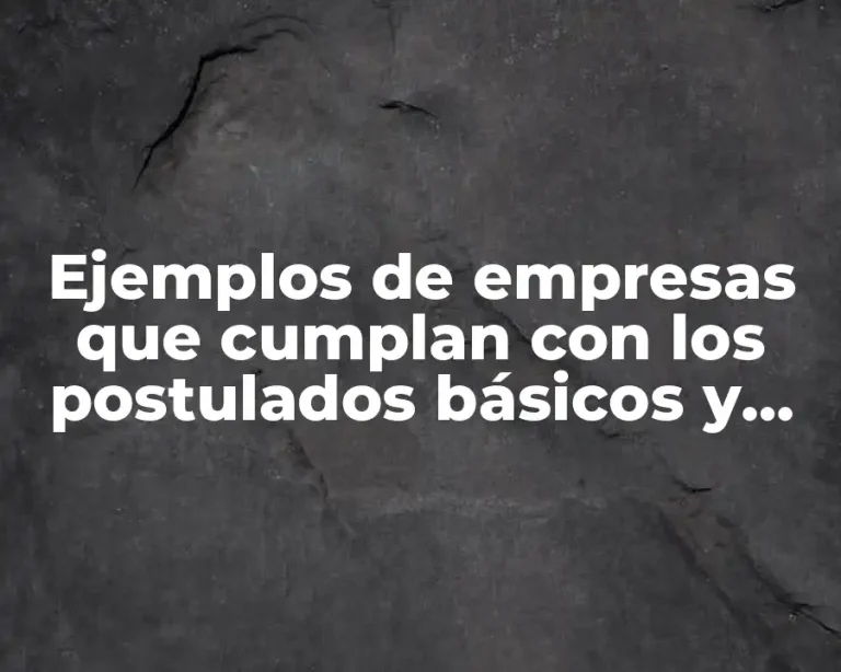 Ejemplos de empresas que cumplan con los postulados básicos y Significado