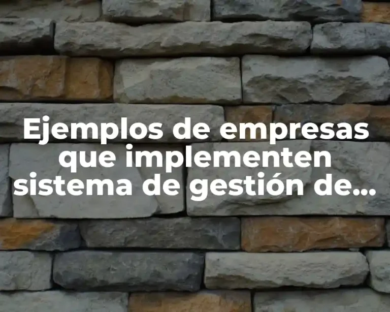 Ejemplos de empresas que implementen sistema de gestión de calidad