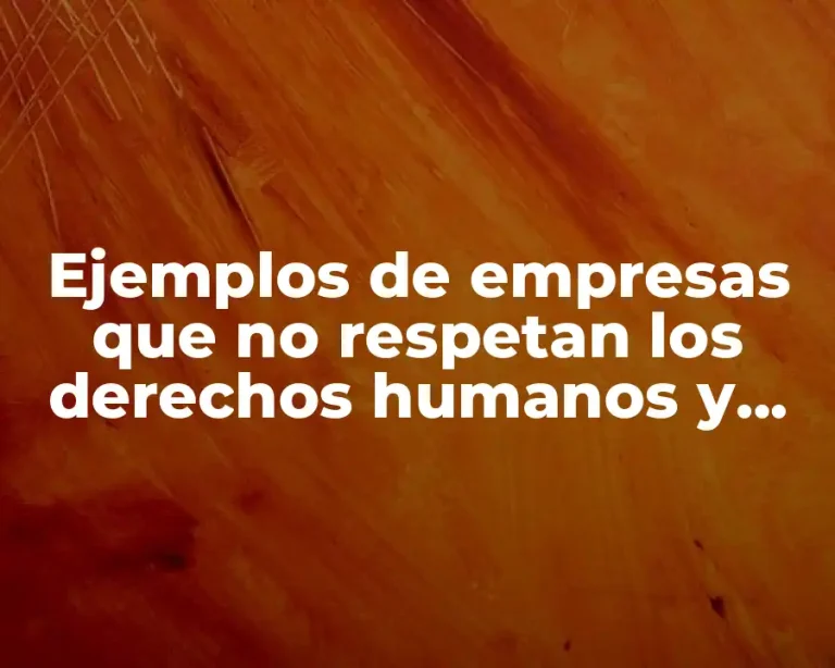 Ejemplos de empresas que no respetan los derechos humanos y Significado