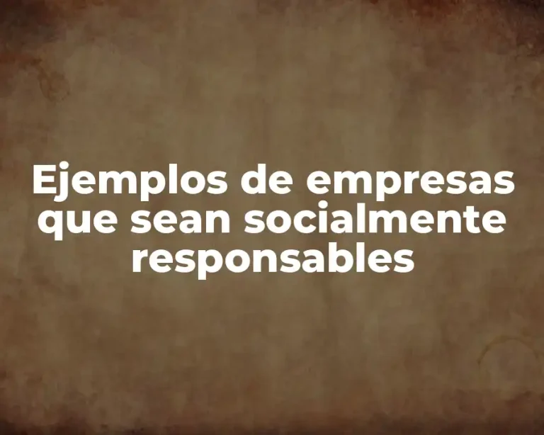 Ejemplos de empresas que sean socialmente responsables