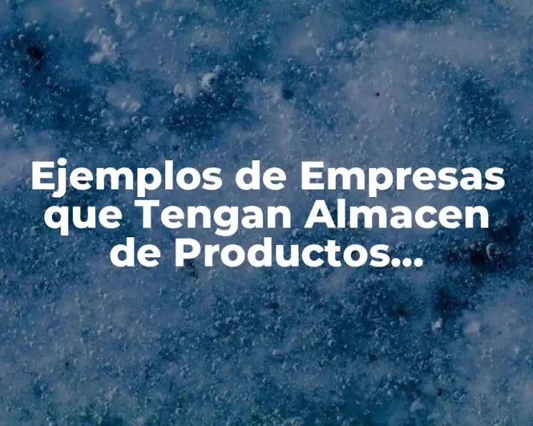 Ejemplos de Empresas que Tengan Almacen de Productos Terminados