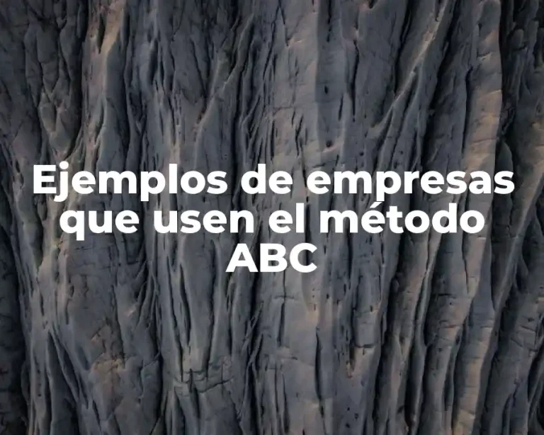 Ejemplos de empresas que usen el método ABC