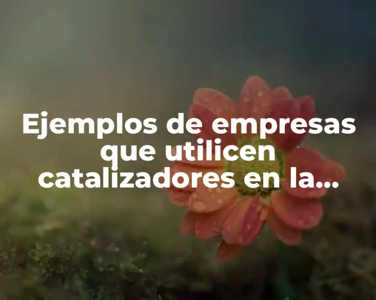 Ejemplos de empresas que utilicen catalizadores en la industria