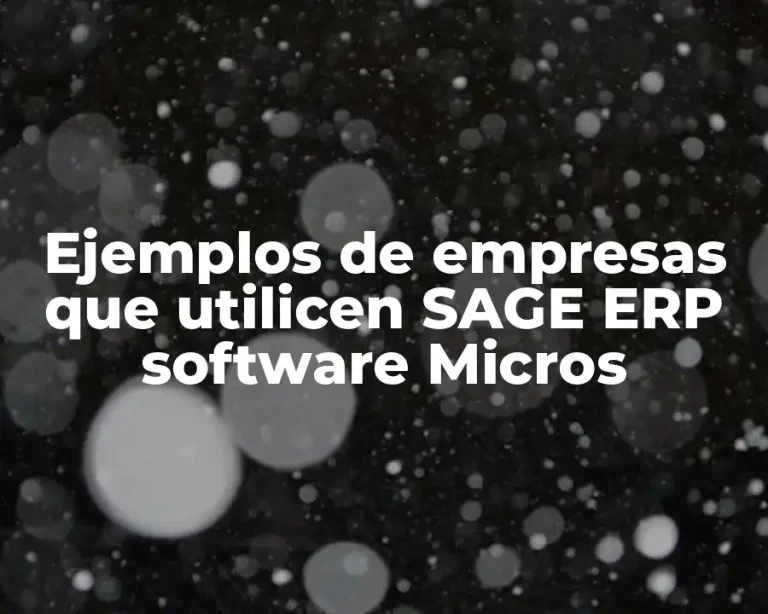 Ejemplos de empresas que utilicen SAGE ERP software Micros