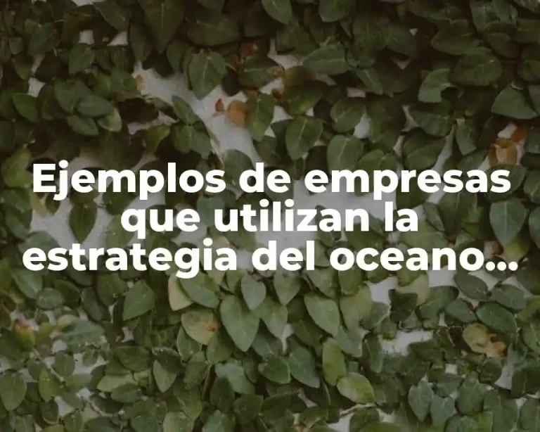 Ejemplos de empresas que utilizan la estrategia del oceano rojo