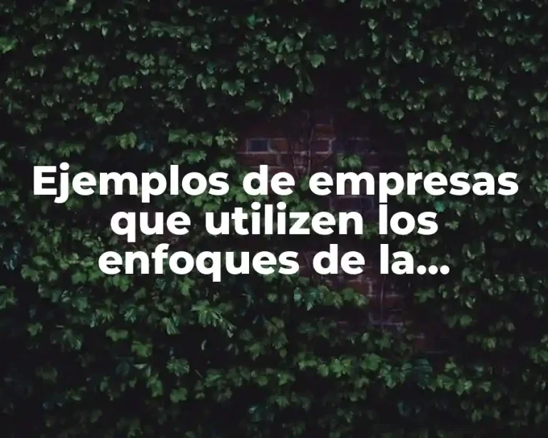 Ejemplos de empresas que utilizen los enfoques de la mercadotecnia